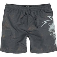 Rock Rebel by EMP - Rock Badeshort - Rock Skull Swim Shorts - S bis XXL - für Männer - Größe L - dunkelgrau von Rock Rebel by EMP