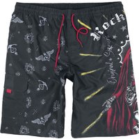 Rock Rebel by EMP - Rock Badeshort - Swim Shorts With Old School Print - S bis XXL - für Männer - Größe L - schwarz von Rock Rebel by EMP