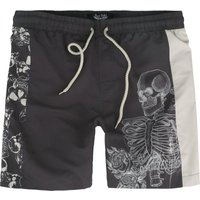 Rock Rebel by EMP - Rock Badeshort - Swim Shorts With Skeleton Print - S bis XXL - für Männer - Größe L - dunkelgrau von Rock Rebel by EMP