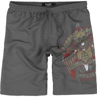 Rock Rebel by EMP - Rock Badeshort - Swim Shorts With Skull and Sword - S bis XXL - für Männer - Größe L - grau von Rock Rebel by EMP