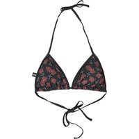 Rock Rebel by EMP - Rock Bikini-Oberteil - Bikini Top With Cross And Roses Alloverprint - S bis XXL - für Damen - Größe S - schwarz von Rock Rebel by EMP