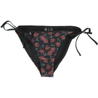 Rock Rebel by EMP - Rock Bikini-Unterteil - Bikini Pants With Cross And Roses Alloverprint - S bis XXL - für Damen - Größe M - schwarz von Rock Rebel by EMP