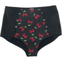 Rock Rebel by EMP - Rock Bikini-Unterteil - Schwarze Bikinihose mit Rockabilly-Print und Knöpfen - S bis XXL - für Damen - Größe M - schwarz von Rock Rebel by EMP