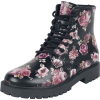 Rock Rebel by EMP - Rock Boot - Schwarze Schnürboots mit floralem Alloverprint - EU37 bis EU41 - für Damen - Größe EU39 - schwarz von Rock Rebel by EMP