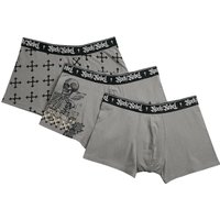 Rock Rebel by EMP - Rock Boxershort-Set - 3 Pack Boxershorts with Prints - S bis XXL - für Männer - Größe L - grau von Rock Rebel by EMP