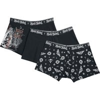 Rock Rebel by EMP - Rock Boxershort-Set - Boxershorts with Oldschool Print - S bis XXL - für Männer - Größe L - schwarz von Rock Rebel by EMP