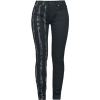 Rock Rebel by EMP - Rock Jeans - Striped Leg Stretch Denim - W27L32 bis W34L34 - für Damen - Größe W30L34 - schwarz von Rock Rebel by EMP