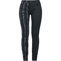 Rock Rebel by EMP - Rock Jeans - Striped Leg Stretch Denim - W27L32 bis W34L34 - für Damen - Größe W31L34 - schwarz von Rock Rebel by EMP