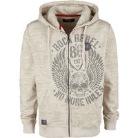 Rock Rebel by EMP - Rock Kapuzenjacke - Beige Kapuzenjacke mit Prints - S bis 5XL - für Männer - Größe 4XL - beige von Rock Rebel by EMP