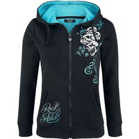 Rock Rebel by EMP - Rock Kapuzenjacke - Freaking Out Loud - S bis 5XL - für Damen - Größe M - schwarz/türkis von Rock Rebel by EMP