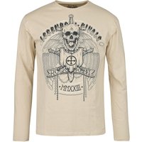 Rock Rebel by EMP - Rock Langarmshirt - Longsleeve With Skull Frontprint - M bis XXL - für Männer - Größe M - sand von Rock Rebel by EMP