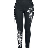 Rock Rebel by EMP - Rock Leggings - Leggings With Skull Print And Lacing - S bis XL - für Damen - Größe S - schwarz von Rock Rebel by EMP