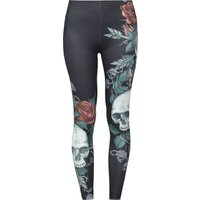 Rock Rebel by EMP - Rock Leggings - Leggings with Skull and Roses Print - S bis XXL - für Damen - Größe XL - schwarz von Rock Rebel by EMP