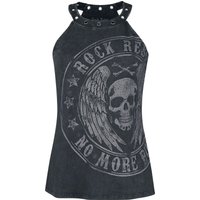 Rock Rebel by EMP - Rock Neckholder - Top mit Print und Ösen Rock Rebel - S bis XXL - für Damen - Größe M - schwarz von Rock Rebel by EMP