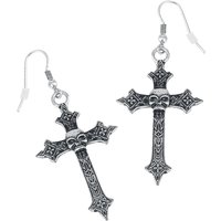 Rock Rebel by EMP - Rock Ohrring - Skull Crosses - für Damen - silberfarben von Rock Rebel by EMP