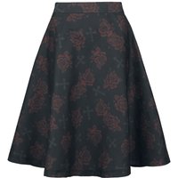 Rock Rebel by EMP - Rock Rock knielang - Skirt with Roses and Crosses - S bis XXL - für Damen - Größe M - schwarz von Rock Rebel by EMP