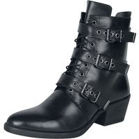 Rock Rebel by EMP - Rock Schnürstiefel - Schwarze Schnürboots mit Schnallen - EU37 bis EU41 - für Damen - Größe EU38 - schwarz von Rock Rebel by EMP