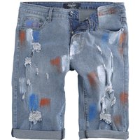 Rock Rebel by EMP - Rock Short - Shorts with destroyed Details - 31 bis 36 - für Männer - Größe 33 - blue von Rock Rebel by EMP