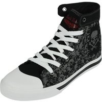 Rock Rebel by EMP - Rock Sneaker high - High Sneaker with Skull Allover Print - EU40 bis EU47 - Größe EU42 - schwarz von Rock Rebel by EMP