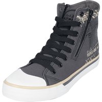 Rock Rebel by EMP - Rock Sneaker high - HighCut Sneaker mit Print - EU38 bis EU46 - Größe EU38 - grau von Rock Rebel by EMP