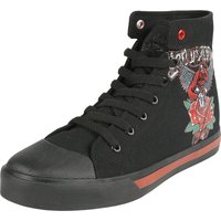 Rock Rebel by EMP - Rock Sneaker high - Sneaker with Old School Print - EU37 bis EU41 - für Damen - Größe EU38 - schwarz von Rock Rebel by EMP