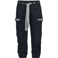 Rock Rebel by EMP - Rock Stoffhose - Cargopant with Studs and Patches - 27 bis 31 - für Damen - Größe 27 - schwarz von Rock Rebel by EMP