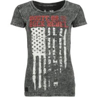 Rock Rebel by EMP - Rock T-Shirt - Rock Rebel X Route 66 - T-Shirt - S bis XXL - für Damen - Größe XL - schwarz von Rock Rebel by EMP