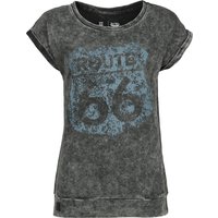 Rock Rebel by EMP - Rock T-Shirt - Rock Rebel X Route 66 - T-Shirt - S bis XXL - für Damen - Größe XXL - schwarz von Rock Rebel by EMP