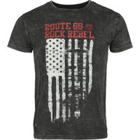 Rock Rebel by EMP - Rock T-Shirt - Rock Rebel X Route 66 - T-Shirt - S bis XXL - für Männer - Größe L - schwarz von Rock Rebel by EMP