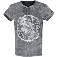 Rock Rebel by EMP - Rock T-Shirt - T-Shirt in Vintage Optik und Knopfleiste - S bis 5XL - für Männer - Größe L - schwarz von Rock Rebel by EMP