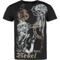 Rock Rebel by EMP - Rock T-Shirt - T-Shirt with Old School Snake Print - S bis XXL - für Männer - Größe M - schwarz von Rock Rebel by EMP