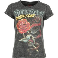 Rock Rebel by EMP - Rock T-Shirt - T-Shirt with Old School Snake and Puff Print - S bis XXL - für Damen - Größe L - grau von Rock Rebel by EMP