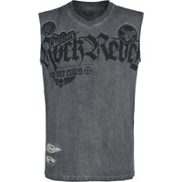 Rock Rebel by EMP - Rock Tank-Top - Graues Tank-Top mit Waschung und Print - S bis 5XL - für Männer - Größe S - grau von Rock Rebel by EMP