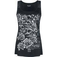 Rock Rebel by EMP - Rock Top - Top mit Frontprint und Nietendetails - XS bis XXL - für Damen - Größe XL - schwarz von Rock Rebel by EMP