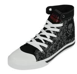 Rock Rebel by EMP Unisex Schwarze high Sneaker mit Totenkopf Allover Print EU45 von Rock Rebel by EMP