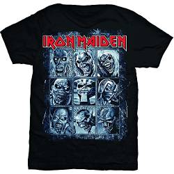 Iron Maiden T-Shirt Nine Eddies offizielles Lizenzprodukt für Herren, Unisex, Schwarz (XX-Large) von Rock