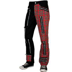 Rock Rag - Tartan Hose, Farbe: Schwarz/Rot, Größe: 30 von Rock