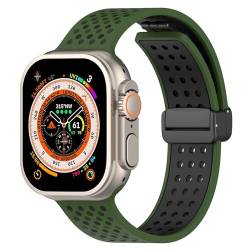 RockCheems Kompatibel mit Apple Watch Armband für Damen, buntes Design, magnetische Glieder, atmungsaktiv, faltbar, magnetisches Silikonband, iWatch-Band, Smartwatch-Armband von RockCheems