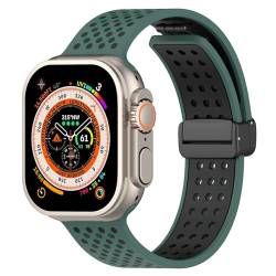 RockCheems Kompatibel mit Apple Watch Armband für Damen, buntes Design, magnetische Glieder, atmungsaktiv, faltbar, magnetisches Silikonband, iWatch-Band, Smartwatch-Armband von RockCheems