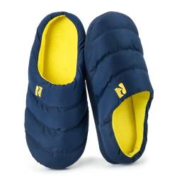 RockDove Herren Campground Memory Foam Down Slipper, 42/43 EU, Blau und Maisgelb von RockDove