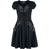 Rockabella - Gothic Kurzes Kleid - Black Widow Dress - S bis 4XL - für Damen - Größe M - schwarz/weiß von Rockabella