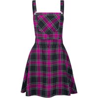 Rockabella - Gothic Kurzes Kleid - Maeve Pinafore - XS bis XL - für Damen - Größe XS - schwarz/pink von Rockabella