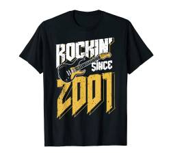 Rockin' seit 2001 Vintage-Rockmusik-Fan 22. Geburtstag T-Shirt von Rocking Since Vintage Birthday Designs 2022