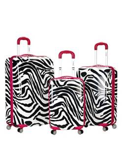 Rockland 3-teiliges aufrechtes Set, pink Zebra, Einheitsgröße, 3-teiliges Zebra Polycarbonat/ABS aufrechtes Set von Rockland