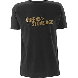 Queens of The Stone Age Metallic Logo T-Shirt Charcoal L von Rockoff Trade