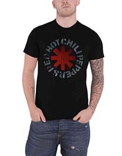Red Hot Chili Peppers Stencil Black Männer T-Shirt schwarz M von Rockoff Trade