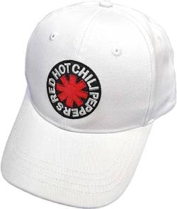 Red Hot Chili Peppers gesticktes Logo Weiß Colorway Verstellbare Snapback Hut, Weiß, Einheitsgröße, Weiß, EinheitsgröÃŸe von Rockoff Trade