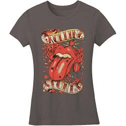 Rockoff Trade Damen Tongue & Stars T-Shirt, grau, X-Large von Rockoff Trade