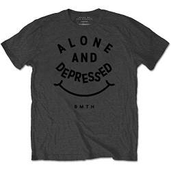Rockoff Trade Herren Bring Me The Horizon Alone & Depressed T-Shirt, Grau (Anthrazit), XXL von Rockoff Trade