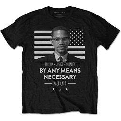 Rockoff Trade Herren Malcolm X by Any Means Necessary T-Shirt, Schwarz, L von Rockoff Trade